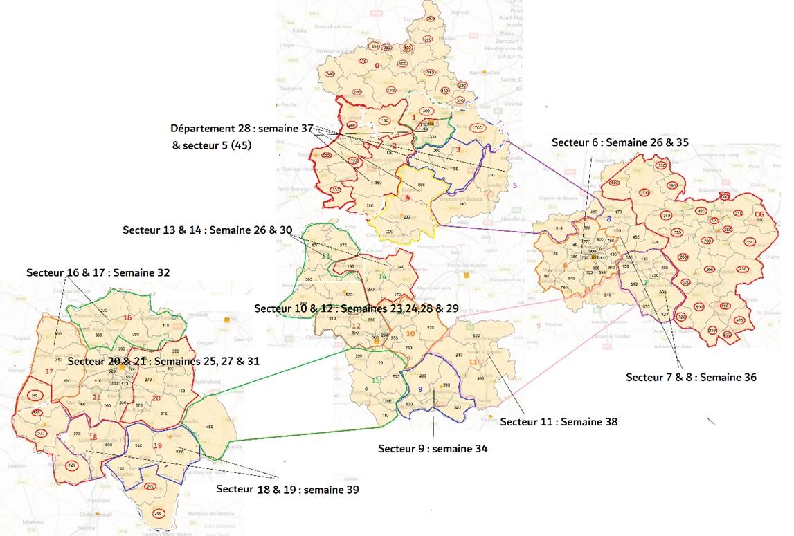 Carte zones ete 2023